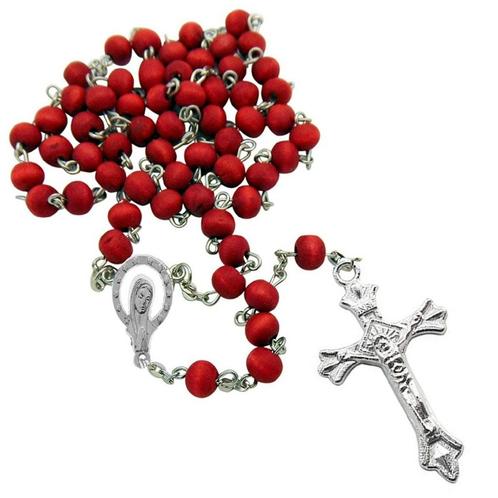Fako Bijoux® - Ketting - Rozenkrans - Sandelhout - Rood, Sieraden, Tassen en Uiterlijk, Kettingen, Verzenden