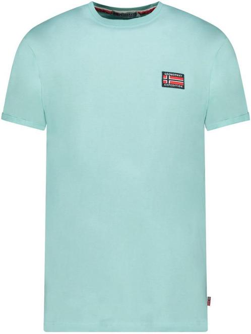 Geographical Norway T-shirt Ronde Hals Met Vlag Jaltimore, Kleding | Heren, T-shirts, Groen, Nieuw, Verzenden