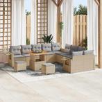 vidaXL 13-delige tuinsofa-set met kussens in beige, van poly, Verzenden, Nieuw