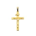 Gouden hanger van een kruis met corpus | INRI, Ophalen of Verzenden, Gebruikt, Goud, Overige merken