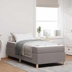 vidaXL Boxspring bed met matras Taupe en Wit 90 x 200 cm, Huis en Inrichting, Verzenden, Nieuw, Stof