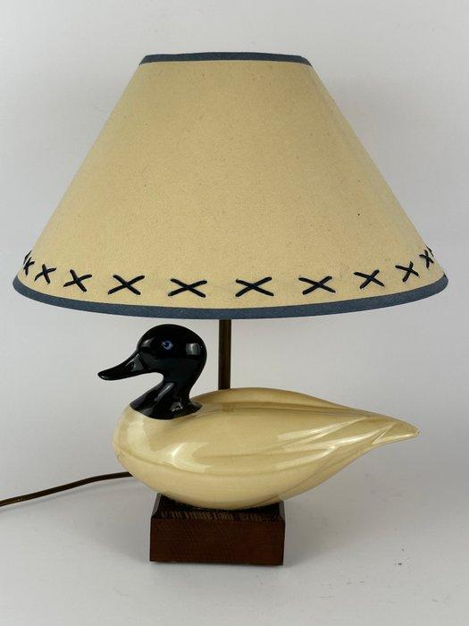 Tafellamp - Hout, Porselein - Een porseleinen eendenlamp, Antiek en Kunst, Curiosa en Brocante