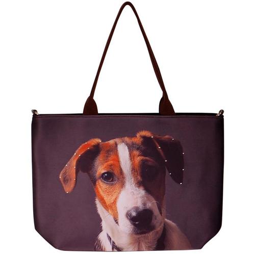 Handtas groot Jack Russel NIEUW, Sieraden, Tassen en Uiterlijk, Tassen | Schoudertassen, Bruin, Nieuw, Ophalen of Verzenden