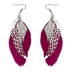 Fako Bijoux® - Oorbellen - Veren Met Vleugels - Rood, Verzenden, Nieuw