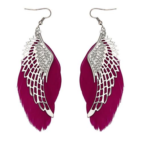 Fako Bijoux® - Oorbellen - Veren Met Vleugels - Rood, Sieraden, Tassen en Uiterlijk, Oorbellen, Verzenden