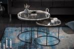 Set van 2 ronde salontafels ELEMENTS 65cm zilverzwart, Huis en Inrichting, Ophalen of Verzenden, Nieuw