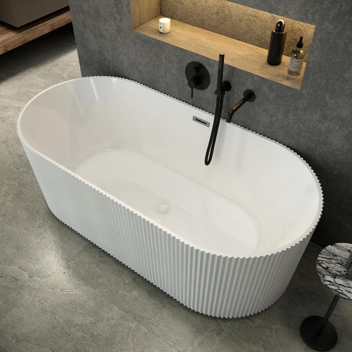 Vrijstaand bad Guissepe 172x82x58cm acryl glans wit met, Doe-het-zelf en Verbouw, Sanitair, Verzenden