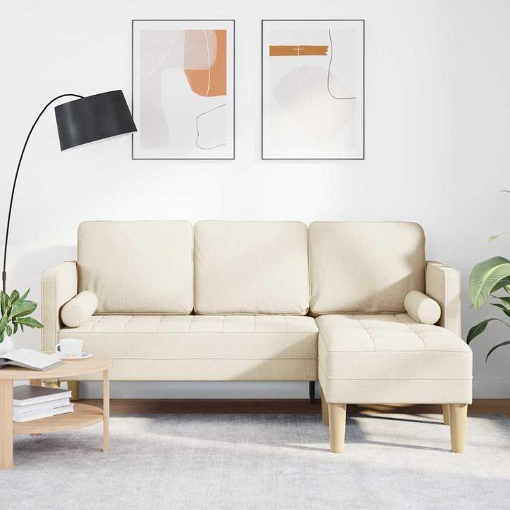 vidaXL Bankstel Linnen 173 x 131 x 67 cm Stof, Huis en Inrichting, Banken | Bankstellen, Nieuw, Minder dan 150 cm, Stof, Verzenden
