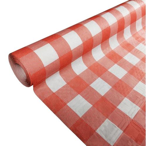 Papieren Tafelkleed Rood/Wit Geblokt (1,19x8m), Hobby en Vrije tijd, Feestartikelen, Nieuw, Ophalen of Verzenden