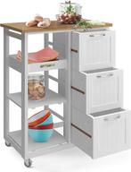 MIADOMODO® Keukenwagen op wielen - 3 laden, 3 niveaus, werkb, Verzenden, Zo goed als nieuw