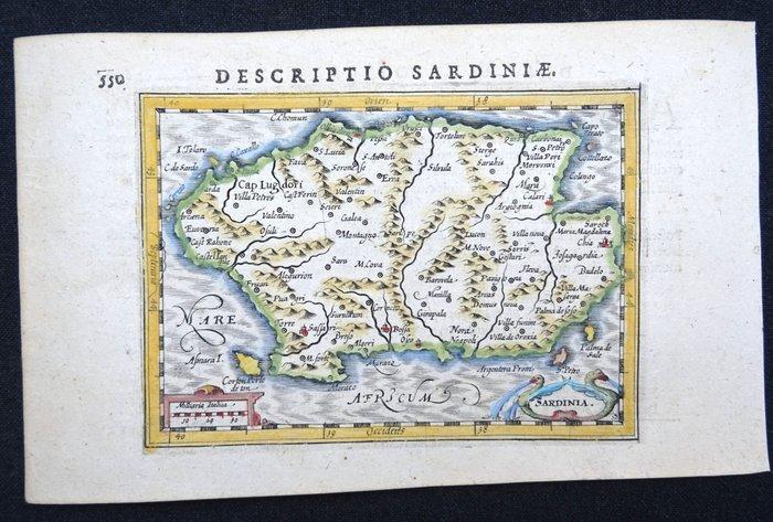 Italië - Sardinië; B. Langenes / P. Bertius / J. Hondius -, Boeken, Atlassen en Landkaarten