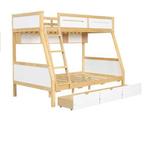 Kinderstapelbed met 3 Lades en Trap – 90x200 en 120x200 cm, Verzenden, Nieuw