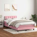 vidaXL Boxspring met matras fluweel roze 120x210 cm, Huis en Inrichting, Slaapkamer | Bedden, Verzenden, Nieuw, Stof