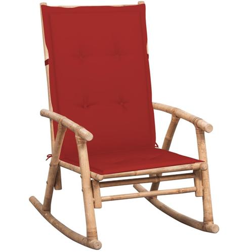 vidaXL Schommelstoel met kussen bamboe, Tuin en Terras, Tuinstoelen, Nieuw, Hout, Verzenden