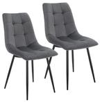 Stalen Eetkamerstoelen Blanca - Set van 2 - Donkergrijs - Fl, Huis en Inrichting, Verzenden, Nieuw