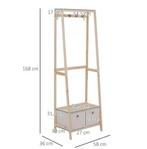 Houten Kapstok met Schoenenrek – 2 Laden, 4 Haken en Plank, Huis en Inrichting, Woonaccessoires | Kapstokken, Verzenden, Nieuw