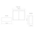 Fonteinmeubel BWS Meadow 60x50 cm Choco Eiken Incl. Topplaat, Ophalen of Verzenden, Nieuw