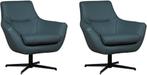 Leren draaifauteuils - Echt leer, Modern, Comfortabel en ki, Huis en Inrichting, Fauteuils, Nieuw, Ophalen of Verzenden, 75 tot 100 cm