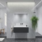Badkamermeubelset Gliss Eros 90 cm Met Wastafel Zwart Eiken, Ophalen of Verzenden, Nieuw, Bad