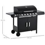 TRUUSK Gasgrill BBQ-trolley Met 6 Branders 1 Zijbranderkast, Tuin en Terras, Verzenden, Nieuw, TRUUSK