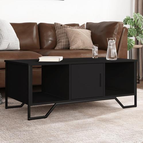 vidaXL Salontafel 100x51x40 cm bewerkt hout zwart, Huis en Inrichting, Tafels | Salontafels, 100 tot 150 cm, Nieuw, Overige houtsoorten