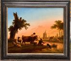 Frans Swagers (1756-1836) - Landschap met personen en vee -, Antiek en Kunst, Kunst | Schilderijen | Klassiek