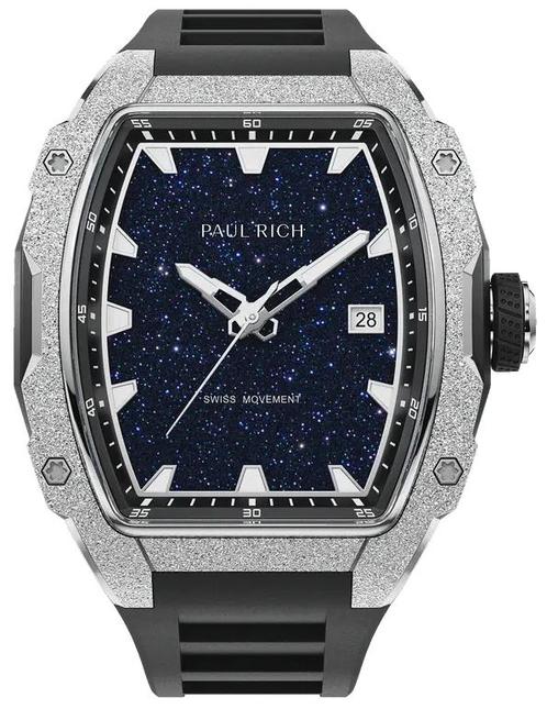 Paul Rich Astro Abyss Silver FAS02 horloge 42.5 mm, Sieraden, Tassen en Uiterlijk, Horloges | Heren, Kunststof, Nieuw, Staal, Overige merken