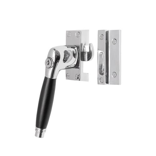 Raamsluiting nikkel met slot Deco links, Doe-het-zelf en Verbouw, Hang- en Sluitwerk, Schuif of Grendel, Nieuw, Koper of Messing