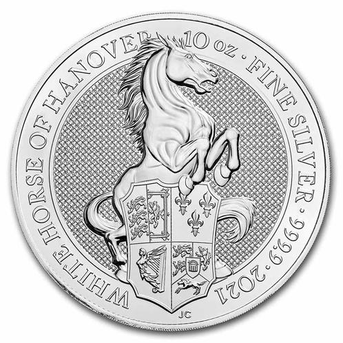 Queens Beast White Horse of Hanover - 10 oz 2021, Postzegels en Munten, Munten | Europa | Niet-Euromunten, Losse munt, Zilver