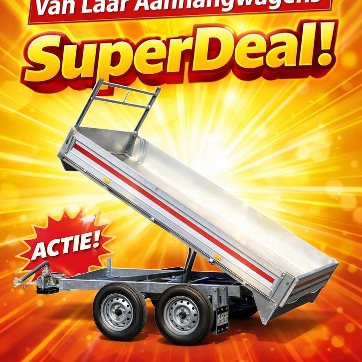 NIEUW VDM Kipper Kieper B rijbewijs met koprek en neuswiel, Auto diversen, Aanhangers en Bagagewagens, Nieuw, Ophalen