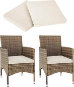 2dekans | tectake® Set van 2 Wicker Tuinstoelen – Incl., Ophalen of Verzenden, Zo goed als nieuw