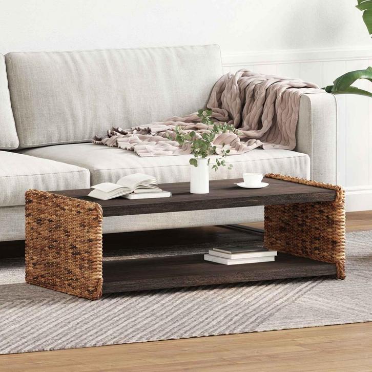 vidaXL Salontafel Naturel 110 x 55 x 35 cm Massief, Huis en Inrichting, Tafels | Salontafels, Nieuw, 50 tot 100 cm, Overige houtsoorten