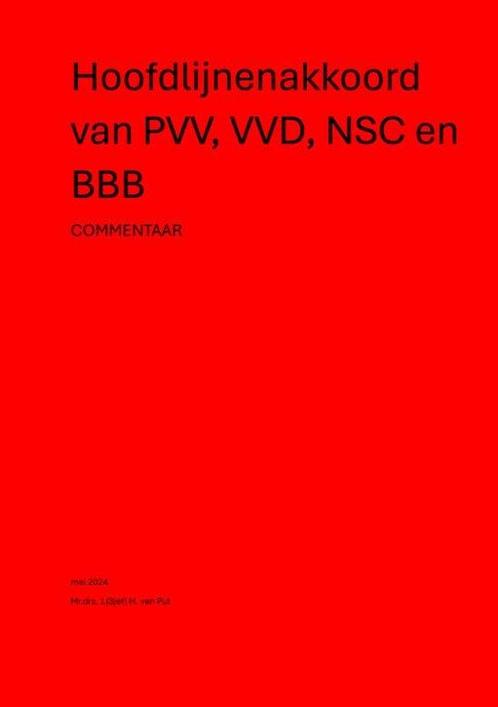 9789462473393 Hoofdlijnenakkoord van PVV, VVD, NSC en BBB, Boeken, Studieboeken en Cursussen, Nieuw, Verzenden