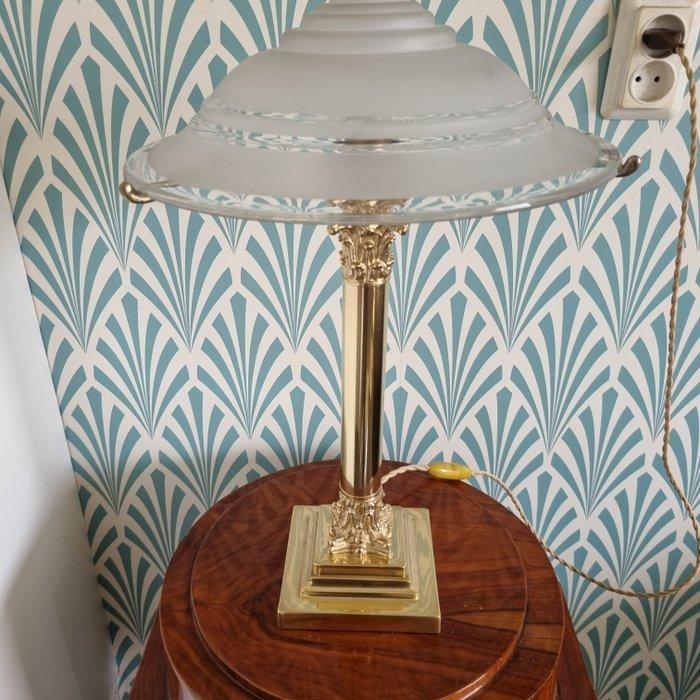 Tafellamp - Corinthische zuil - brons. koper. - Art deco., Antiek en Kunst, Curiosa en Brocante