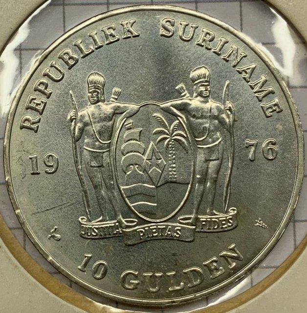 Suriname. 10 Gulden 1976 (Zonder minimumprijs), Postzegels en Munten, Munten | Europa | Niet-Euromunten