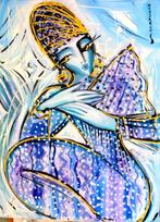 Hrasarkos (1975) - Art contemporain -La jeune fille à, Antiek en Kunst, Curiosa en Brocante