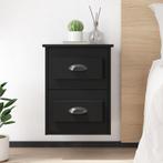 vidaXL Nachtkastjes 2 st wandgemonteerd 41,5x36x53 cm zwart, Huis en Inrichting, Slaapkamer | Nachtkastjes, Minder dan 45 cm, Verzenden