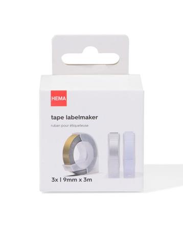 HEMA Navulset labelmaker tape 9mmx3m kleur - 3 stuks beschikbaar voor biedingen