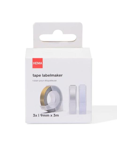 HEMA Navulset labelmaker tape 9mmx3m kleur - 3 stuks, Diversen, Agenda's, Nieuw, Verzenden
