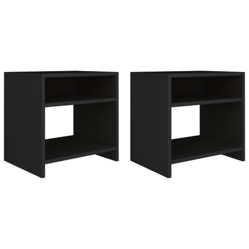 vidaXL Nachtkastjes 2 st 40x30x40 cm bewerkt hout zwart, Huis en Inrichting, Slaapkamer | Nachtkastjes, Nieuw, Minder dan 45 cm