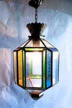 Lantaarn plafondlamp - Messing en glas - Farol vintage uit, Antiek en Kunst