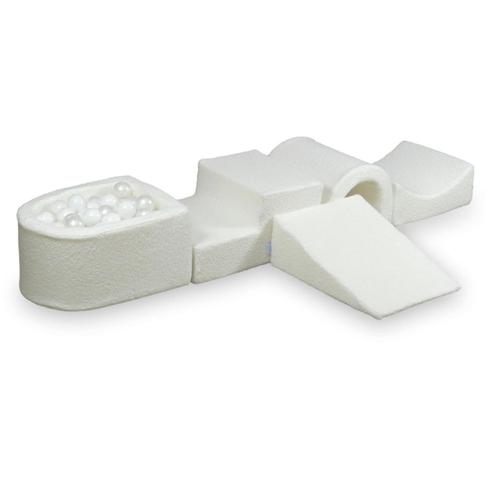 Foam speelset wit van teddy stof – zachte speelblokken vo., Kinderen en Baby's, Speelgoed | Educatief en Creatief, Nieuw, Ophalen of Verzenden