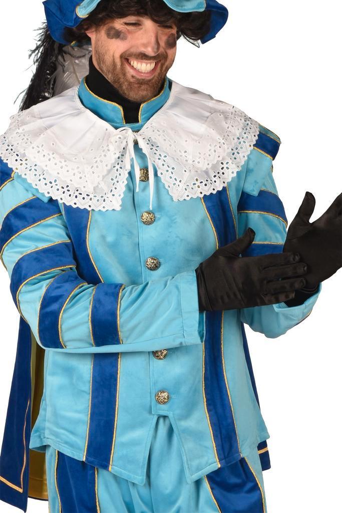 Pietenpak Cadiz Kobaltblauw-Turquoise met cape, Diversen, Sinterklaas, Nieuw, Verzenden