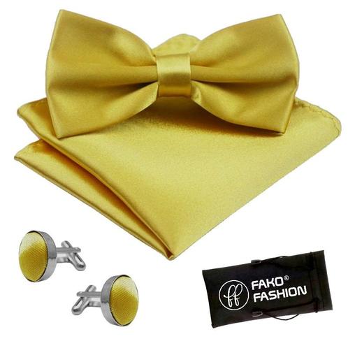 Fako Fashion® - Vlinderstrik, Pochette & Manchetknopen -, Kleding | Heren, Stropdassen, Verzenden