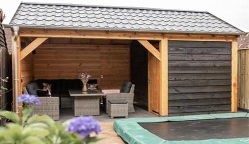 AANBIEDING! Zadeldak met schuur van 5x3m voor maar €5437!, Tuin en Terras, Overkappingen, Veranda, Nieuw, Ophalen of Verzenden