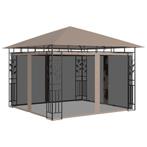 vidaXL Prieel met klamboe 3x3x2,73 m 180 g/m² taupe, Tuin en Terras, Partytenten, Verzenden, Nieuw