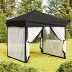 vidaXL Partytent inklapbaar met zijwanden 2x2 m zwart, Tuin en Terras, Partytenten, Verzenden, Nieuw