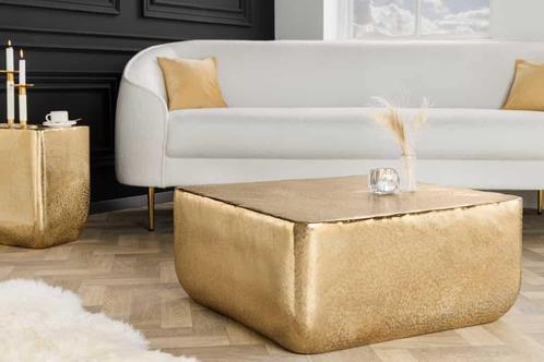 Design salontafel UNIT 70cm goud metaal gehamerd handgemaakt, Huis en Inrichting, Tafels | Salontafels, Ophalen of Verzenden