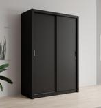 Kledingkast mat zwart - 150x62x215 - Kleerkast schuifdeuren, Nieuw, 100 tot 150 cm, Modern, 50 tot 75 cm