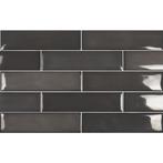 Wandtegel Zwart 7,5x30cm (Muur- en plafondtegels), Nieuw, 20 tot 40 cm, 10 m² of meer, Wandtegels